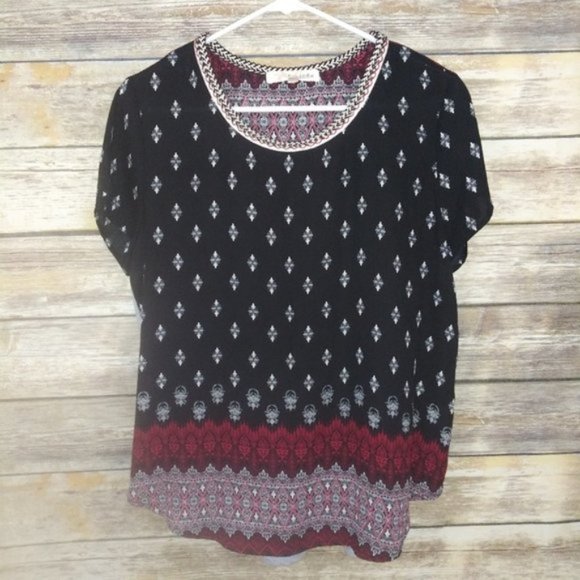 ⬇️ Rewind Boho Aztec Pattern Blouse LARGE - Picture 3 of 9